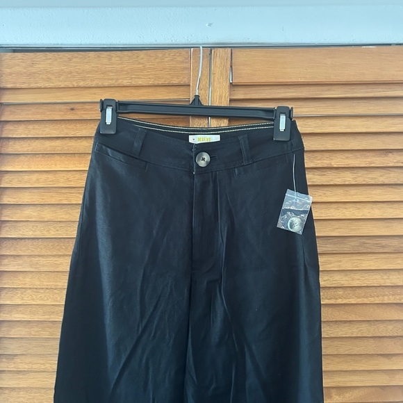 Maeve By Anthropologie Women’s Black Wide Leg Linen Dress Pants Sz 24 NWT - Picture 2 of 8